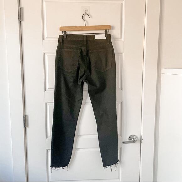 RE/DONE 90's High Rise Ankle Crop Jeans Jet Black With Rips - Picture 6 of 8